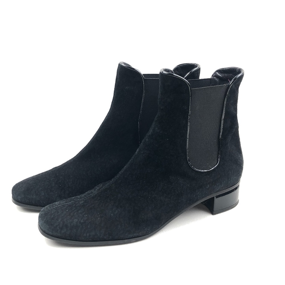 Aquatalia suede print bootie patent leather Boot